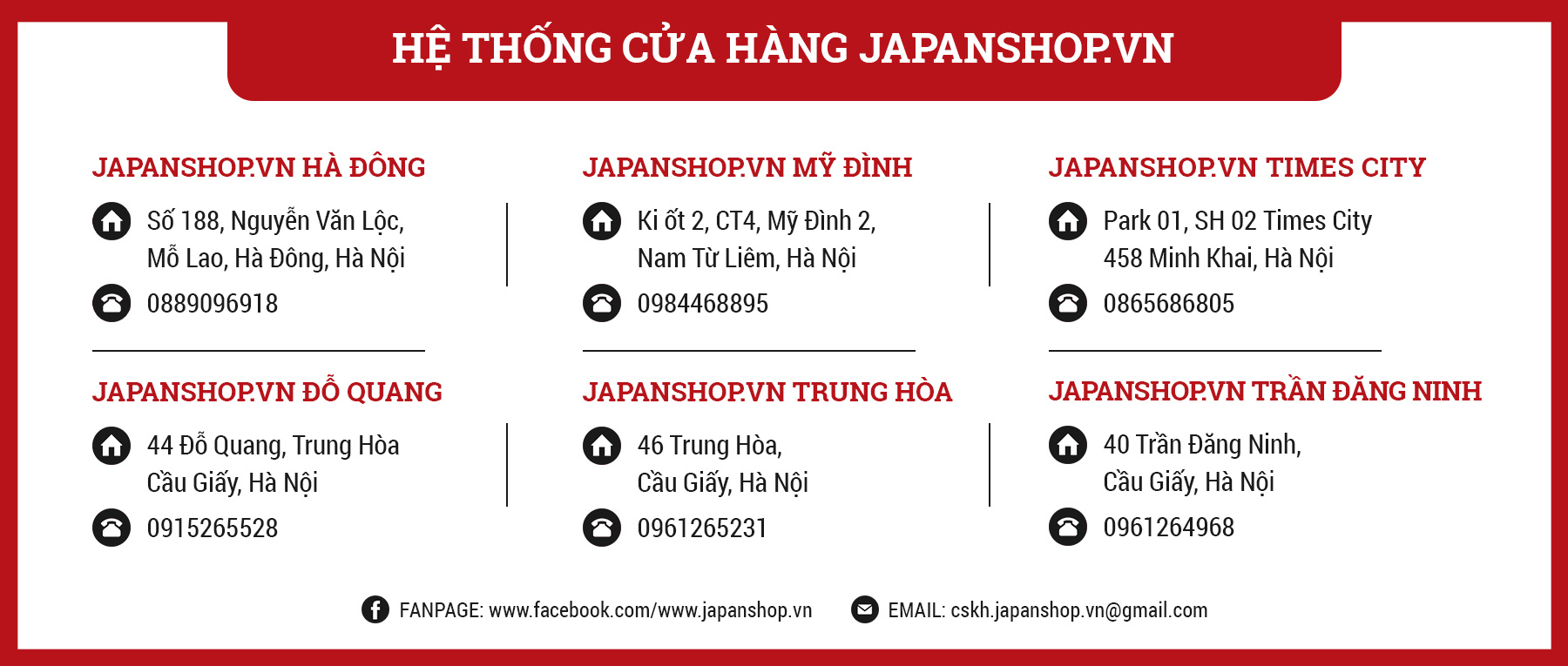 Hệ thống cửa hàng Japanshop.vn 