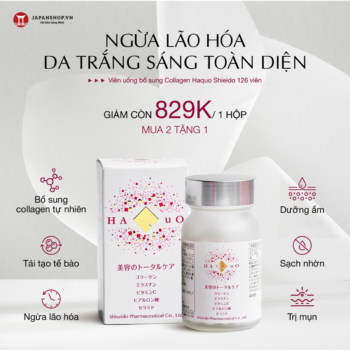 Viên uống bổ sung Collagen Haquo Shieido 126 viên