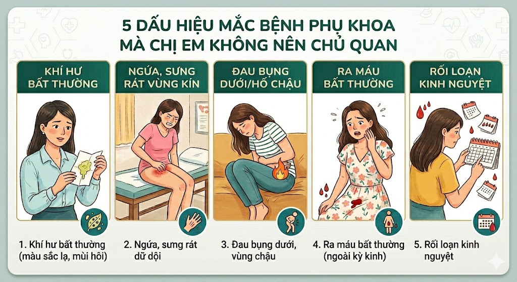 5 dấu hiệu mắc bệnh phụ khoa mà chị em không nên chủ quan