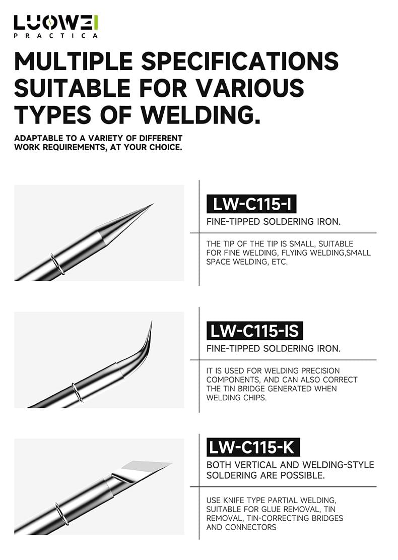 Đầu Mũi Hàn C115 / LUOWEI ( 3 Loại )
