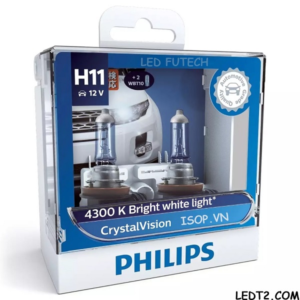 Đèn pha Halogen Philips Crystal Vision 4300K