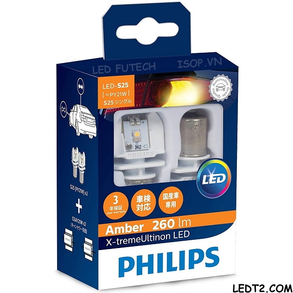 LED Philips Xtreme Ultinon S25 PY21 Amber