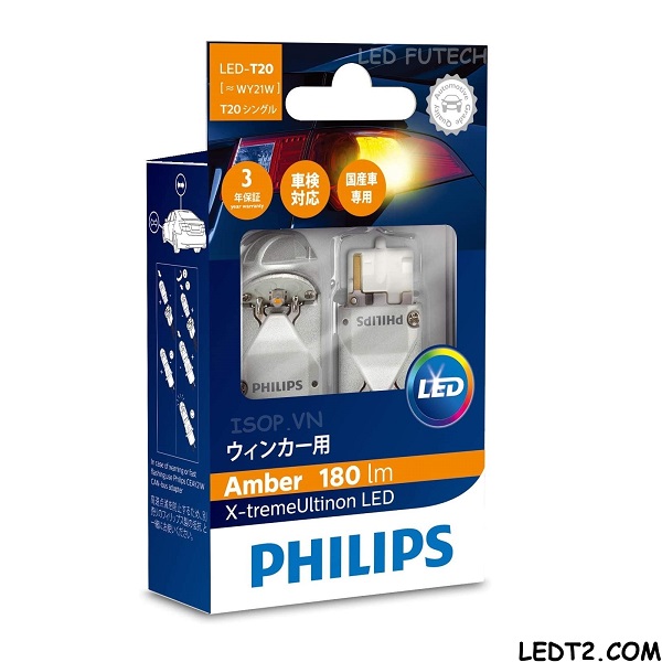 LED T20 Philips Xtreme Ulitnon Amber 180 Lumen