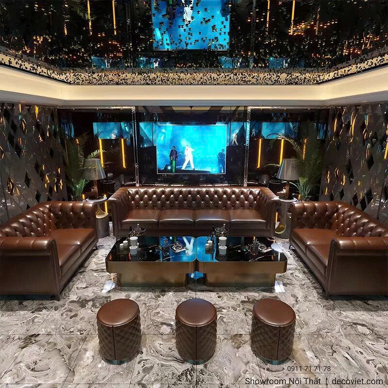 Sofa karaoke da công nghiệp bền đẹp, dễ vệ sinh