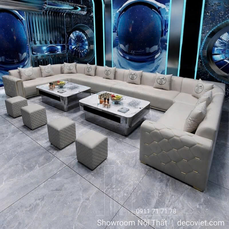 Sofa karaoke phong cách hiện đại kết hợp ánh đèn LED