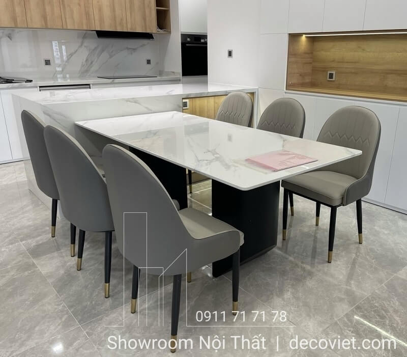 bàn ăn mặt đá 6 người