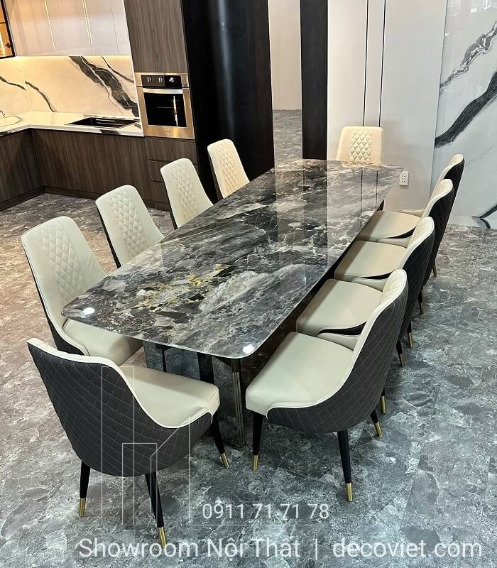 bàn ăn mặt đá 10 người cao cấp