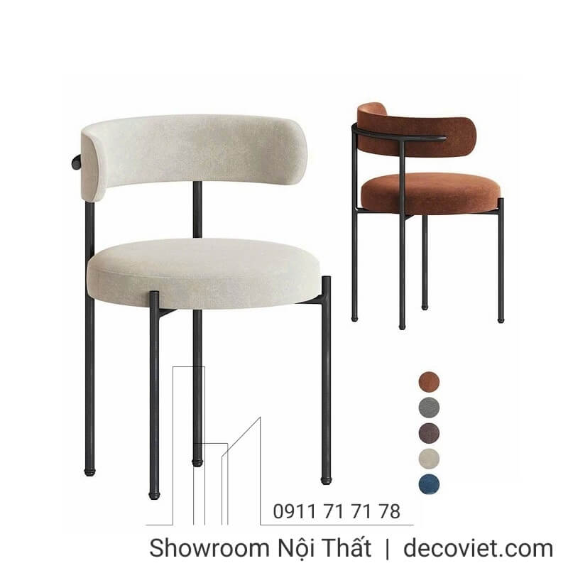 ghế ăn vải chân sắt 