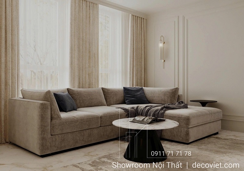 sofa bọc vải cao cấp, sang trọng