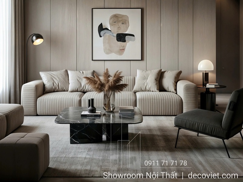 thiết kế nội thất phòng khách đẹp cùng ghế sofa