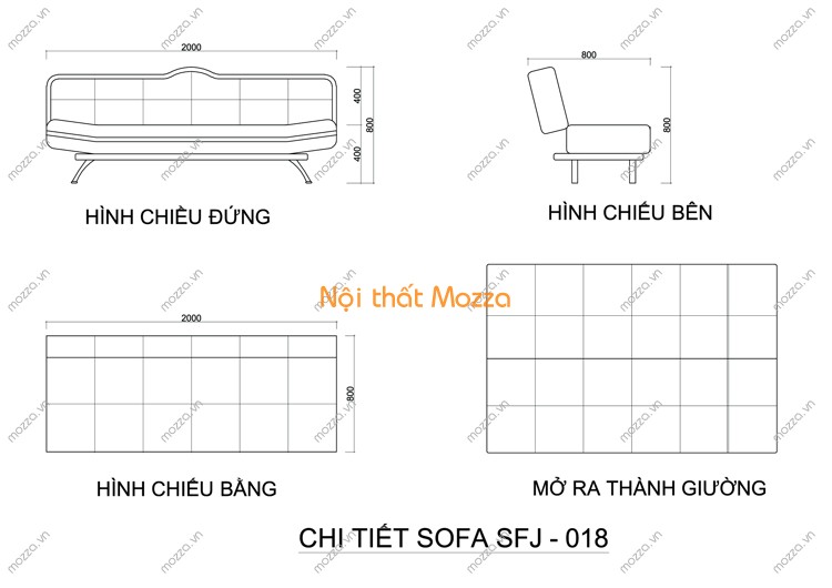 Sofa Giường đẹp Sfj 018