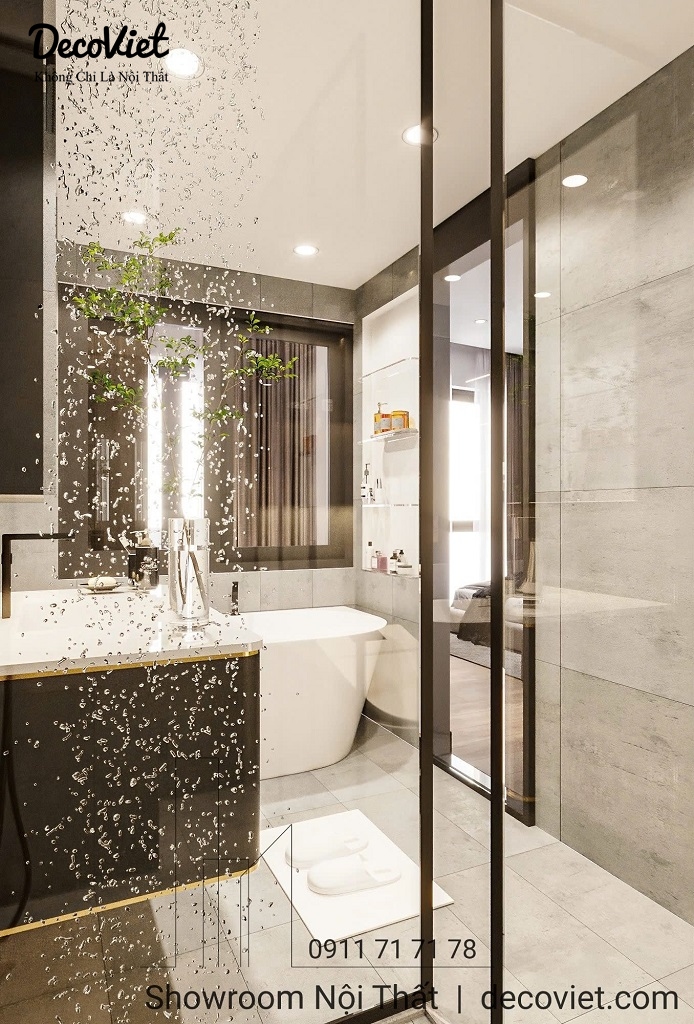 Thiết kế phòng tắm hiện đại với nội thất cao cấp