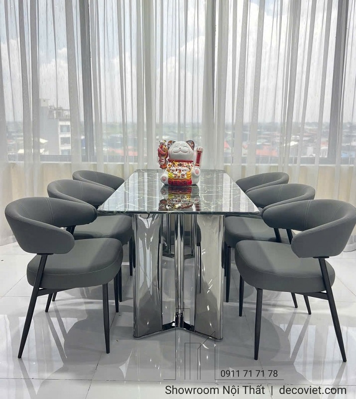 Bàn Ăn 6 Ghế Mặt Đá Cao Cấp 2914S