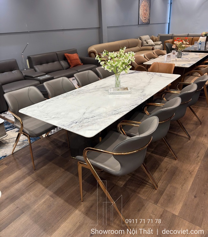 Bàn Ăn 2m6 Mặt Đá 8 Ghế Hiện Đại 2853S chất liệu cao cấp, bền đẹp theo thời gian