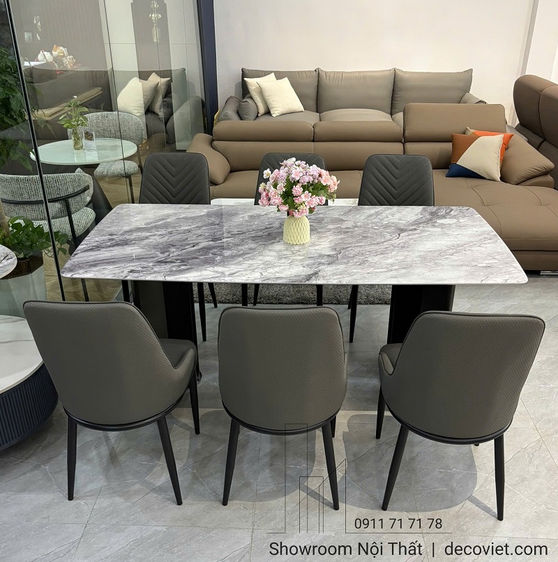 Bàn Ăn 6 Ghế Mặt Đá Cao Cấp 2897S