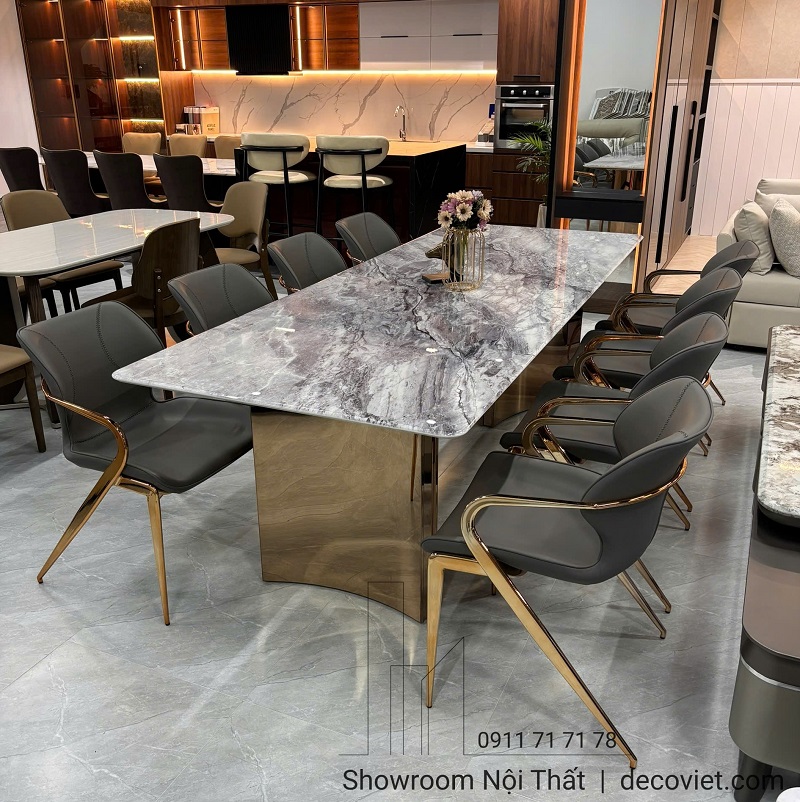 Bàn Ăn 8 Ghế Cao Cấp Mặt Đá 2m6 2885S