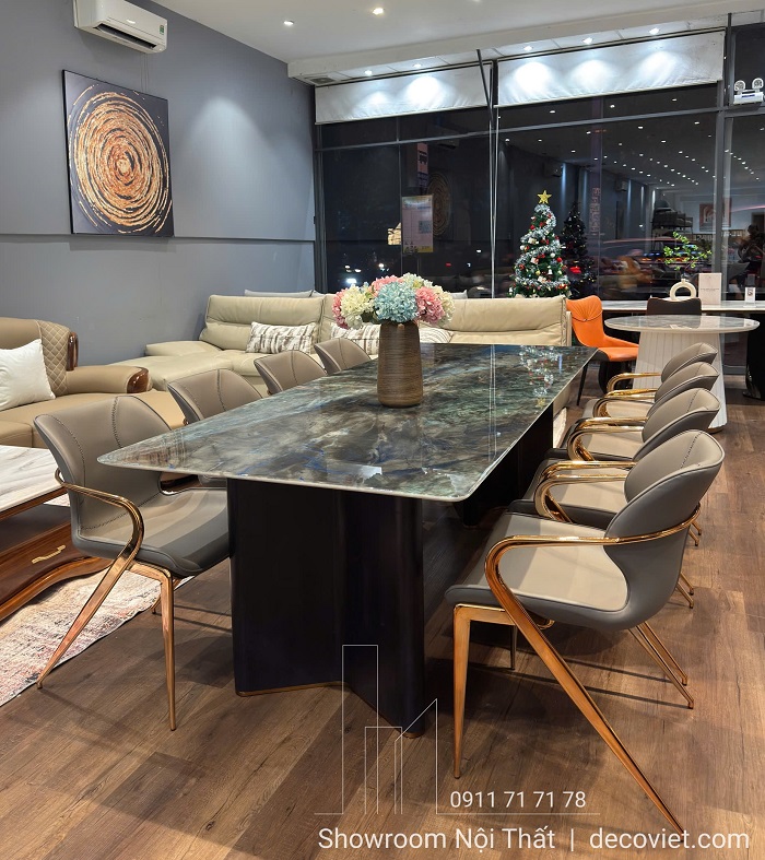 Bộ bàn ăn mặt đá 8 ghế 2804S sang trọng – hiện đại