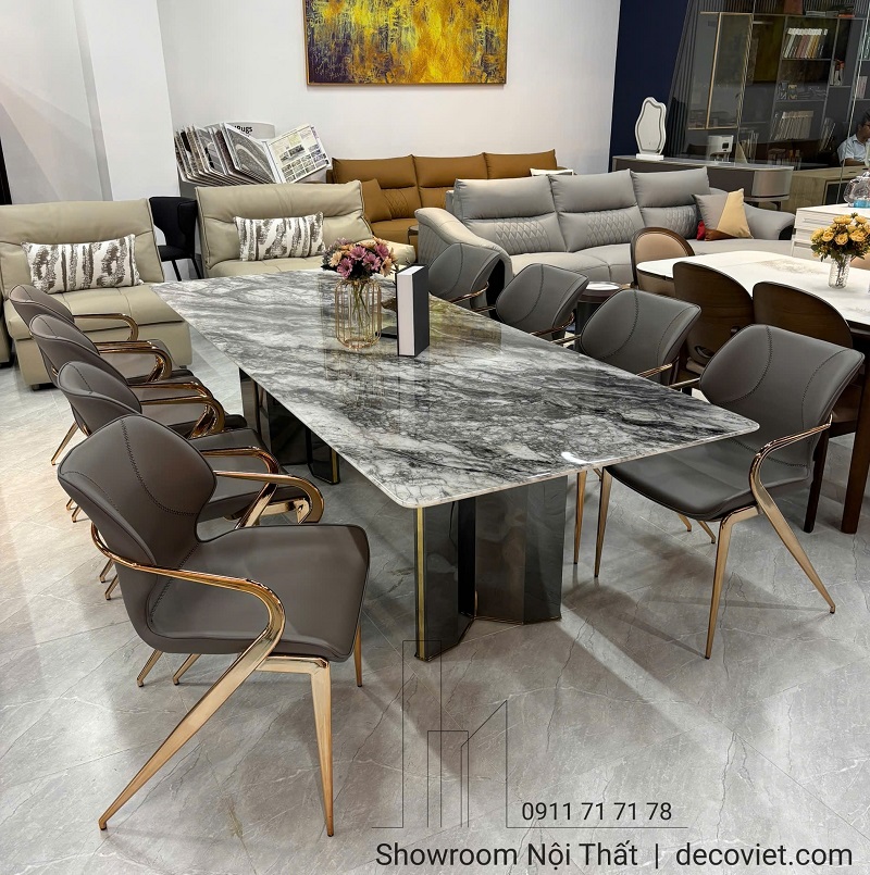 Bàn Ăn Cẩm Thạch 8 Ghế Nhập Khẩu 2826S thiết kế ấn tượng