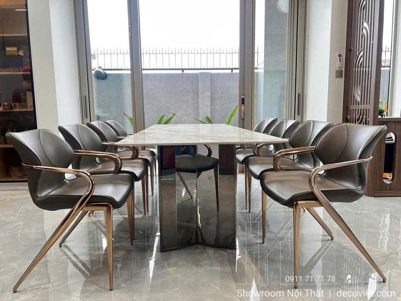 Bàn Ăn Cẩm Thạch 8 Ghế Nhập Khẩu 2826S thiết kế ấn tượng