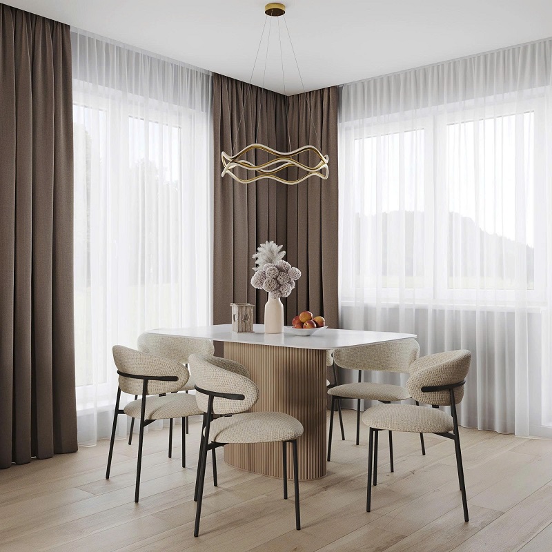 Bàn Ăn Chân Gỗ 6 Ghế 2821S thiết kế đẹp, hiện đại