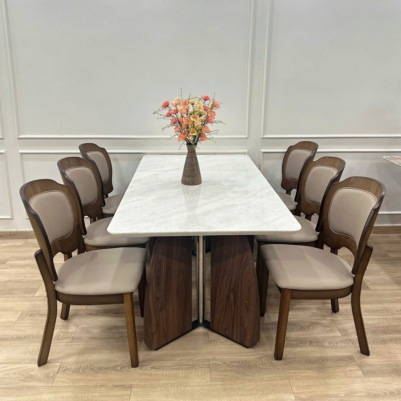 Bàn Ăn Gỗ 6 Ghế Nhập Khẩu 2837S thiết kế chuẩn xu hướng