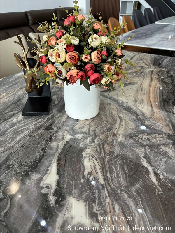 Bàn Ăn Gỗ Ash 8 Ghế Mặt Đá Cao Cấp 2894S