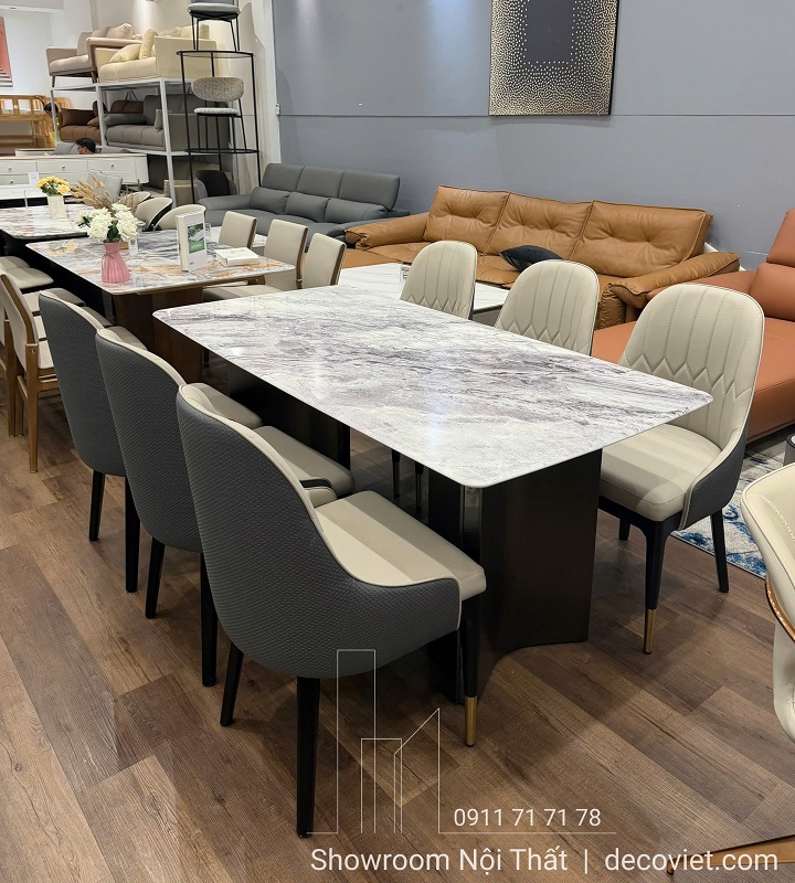 Bộ bàn ăn mặt đá 6 ghế 2884S phù hợp căn hộ chung cư và nhà phố