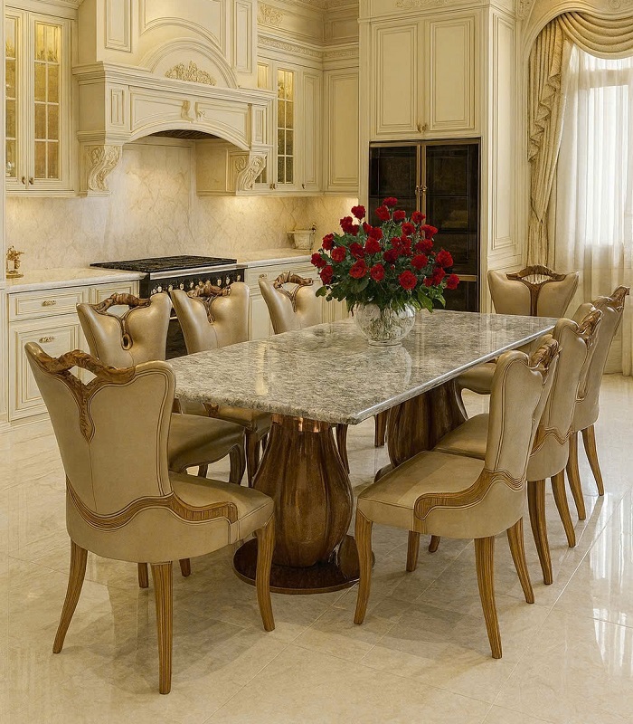 Bàn Ăn Tân Cổ Điển 8 Ghế 2811S đẹp, sang trọng