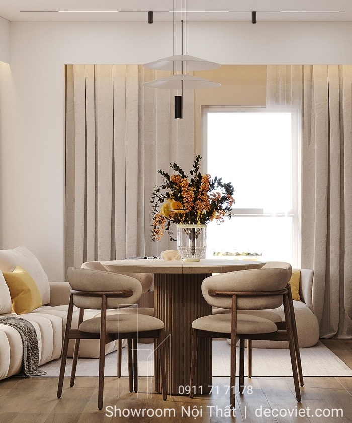 Bàn Ăn Tròn 4 Ghế Đẹp 2087S