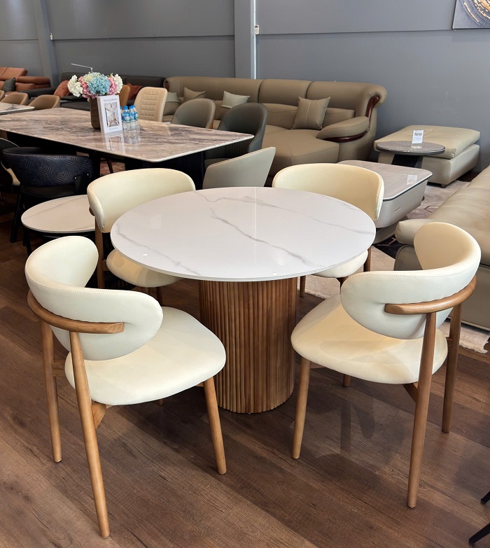 Bàn Ăn Tròn 4 Ghế Gỗ 2933S