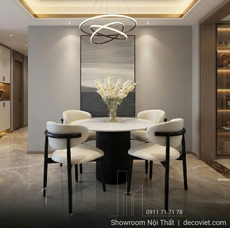 Bàn Ăn Tròn Nhỏ 4 Ghế 2213S