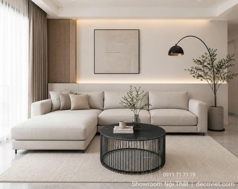 Bàn Sofa Mặt Đá Chân Sắt 494S