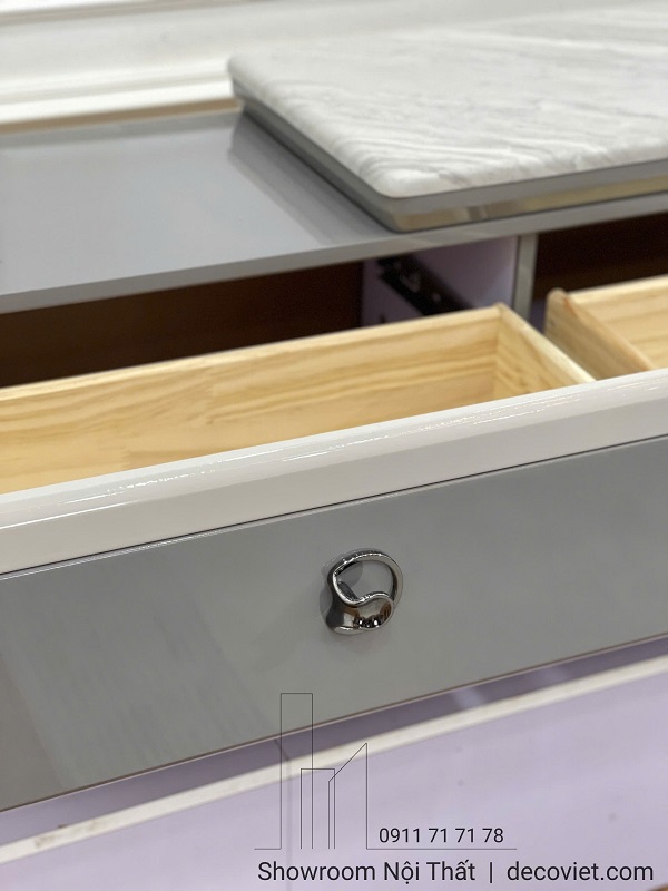 Bàn Trà Mặt Đá Nhập Khẩu 448S phối kệ tivi đồng bộ hiện đại, sang trọng