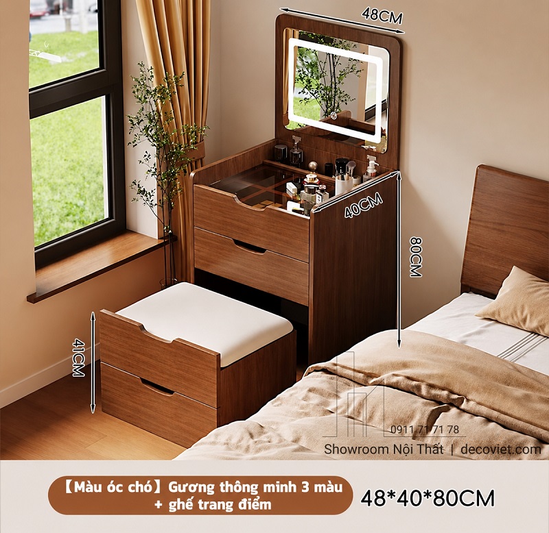 Bàn Trang Điểm Gỗ Nhỏ Gọn 187S