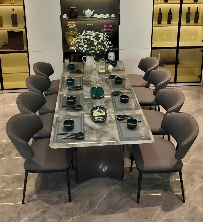 Bộ Bàn Ăn 8 Ghế Mặt Đá 2892S