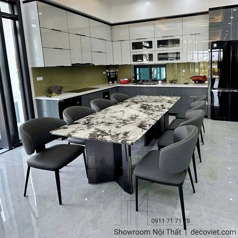 Bộ Bàn Ăn 8 Ghế Mặt Đá Hiện Đại 2849S