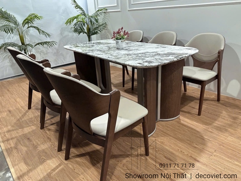Bộ Bàn Ăn Gỗ Sồi 6 Ghế Cao Cấp 2923S