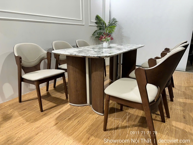 Bộ Bàn Ăn Gỗ Sồi 6 Ghế Cao Cấp 2923S