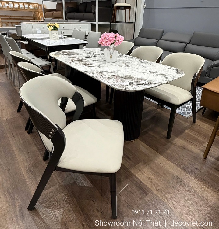Bộ Bàn Ăn Mặt Đá 6 Ghế 2864S thiết kế hiện đại, sang trọng cho chung cư, nhà phố