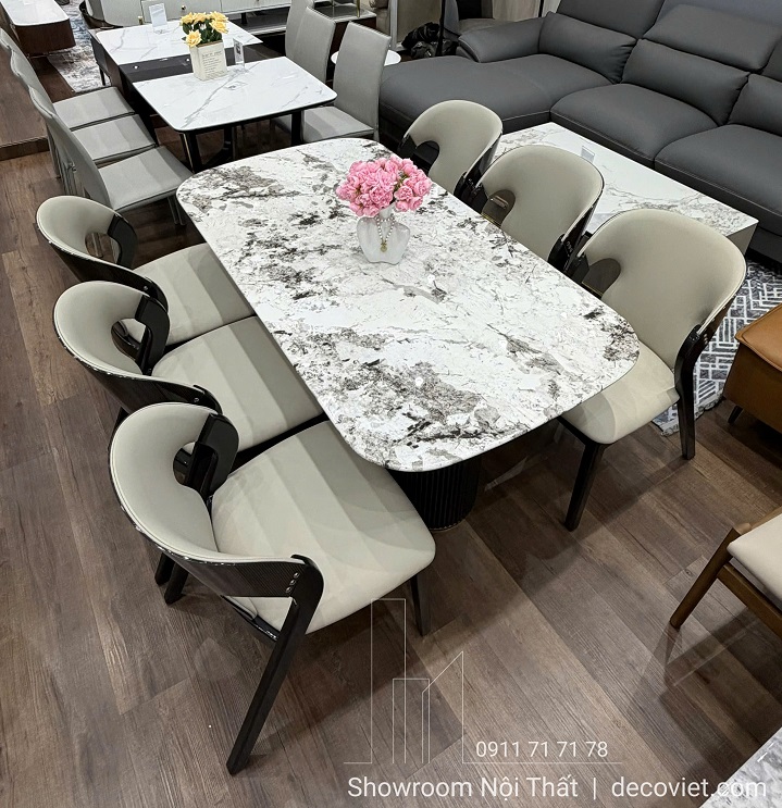 Bộ Bàn Ăn Mặt Đá 6 Ghế 2864S thiết kế hiện đại, sang trọng cho chung cư, nhà phố