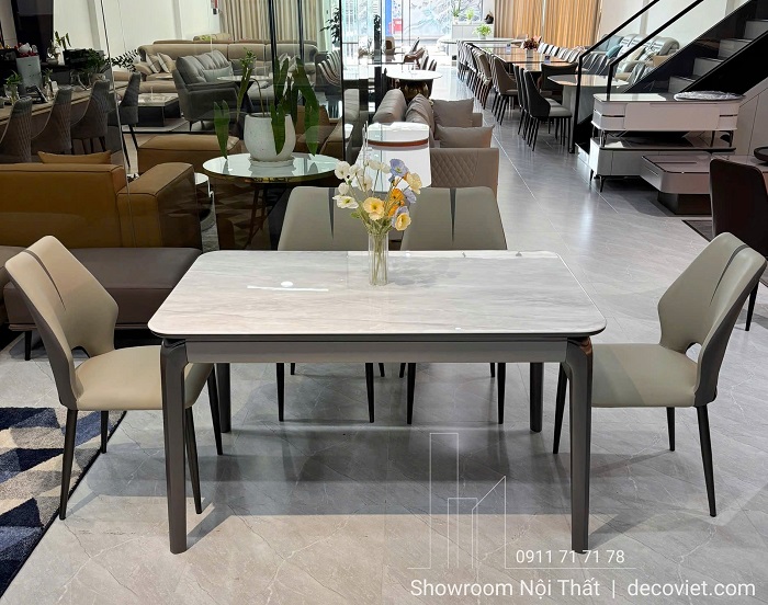 bàn ăn 6 ghế hiện đại mặt đá sang trọng phòng bếp