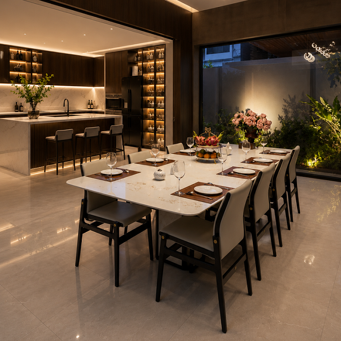 Bộ Bàn Ăn Mặt Đá 8 Người 2775S