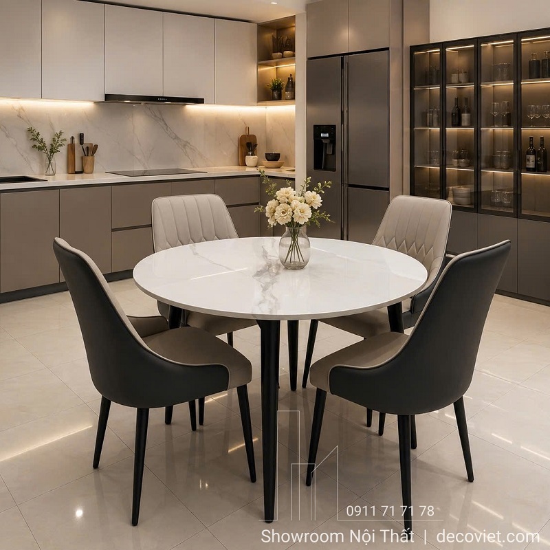 Bộ Bàn Ăn Tròn 4 Ghế 1745S