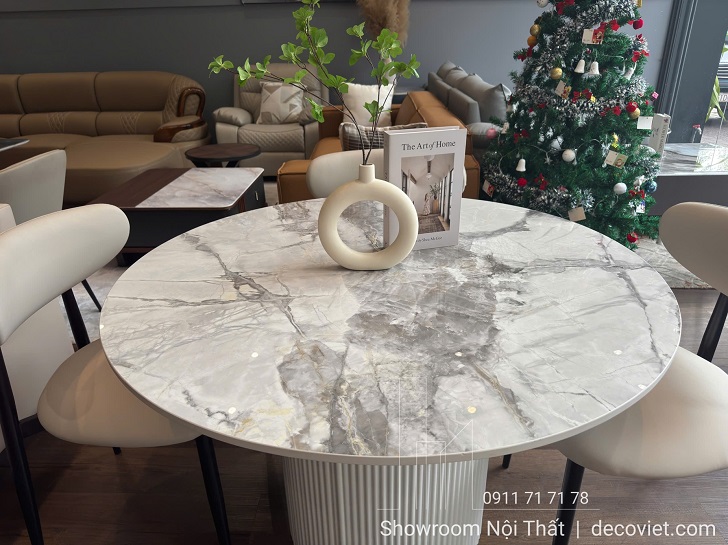 Bộ Bàn Ăn Tròn 4 Ghế Hiện Đại 2862S cho nhà phố, chung cư nhỏ sang trọng