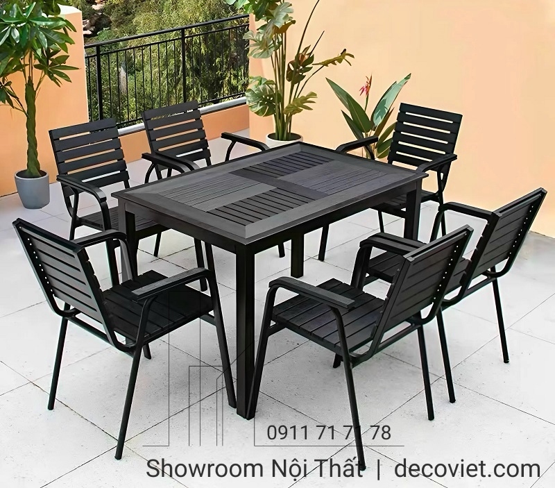 bàn ghế cafe ngoài trời phù hợp với không gian ngoại thất 