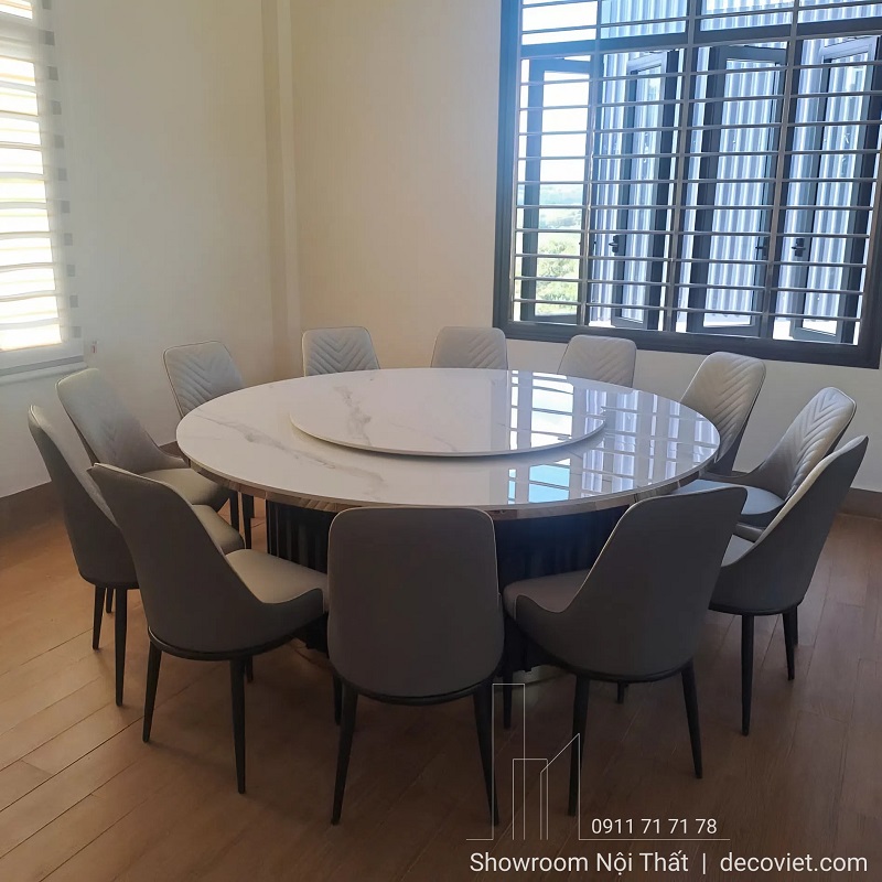Bộ Bàn Tròn 12 Ghế Mặt Đá 2m 2905S