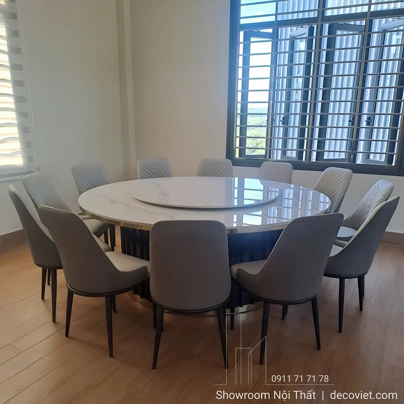 Bộ Bàn Tròn 12 Ghế Mặt Đá 2m 2905S