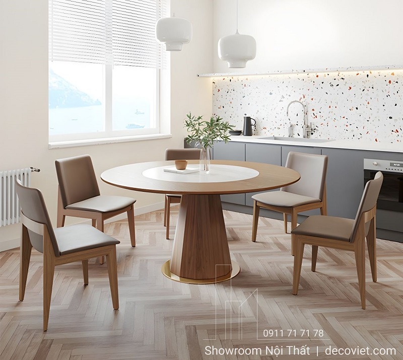 Bộ Bàn Tròn Gỗ Đẹp 6 Ghế 2910S