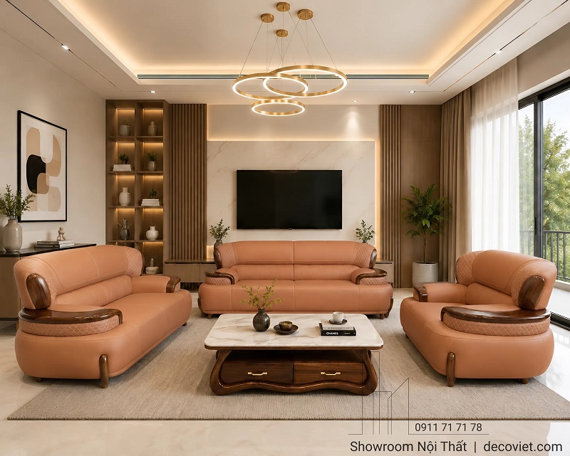Bộ Sofa Gỗ Phòng Khách Cao Cấp 1173T