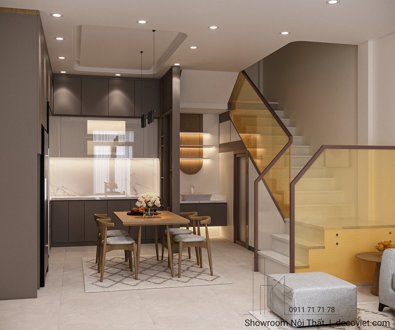 Dự Án Thiết Kế Nhà Phố 1 Phòng Ngủ